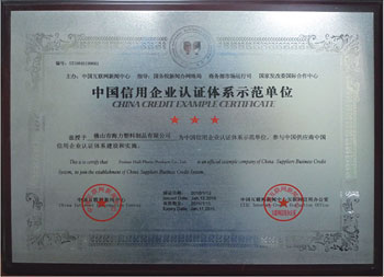 中國信用企業認證體系示范單位